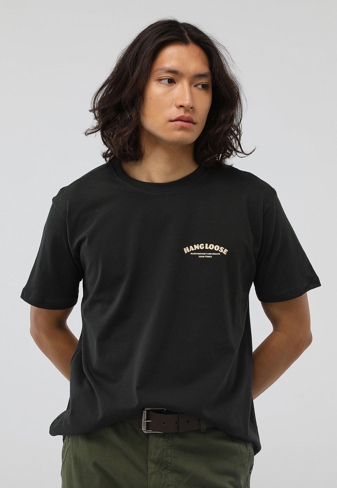Camiseta Hang Loose Reta Mountain Preta