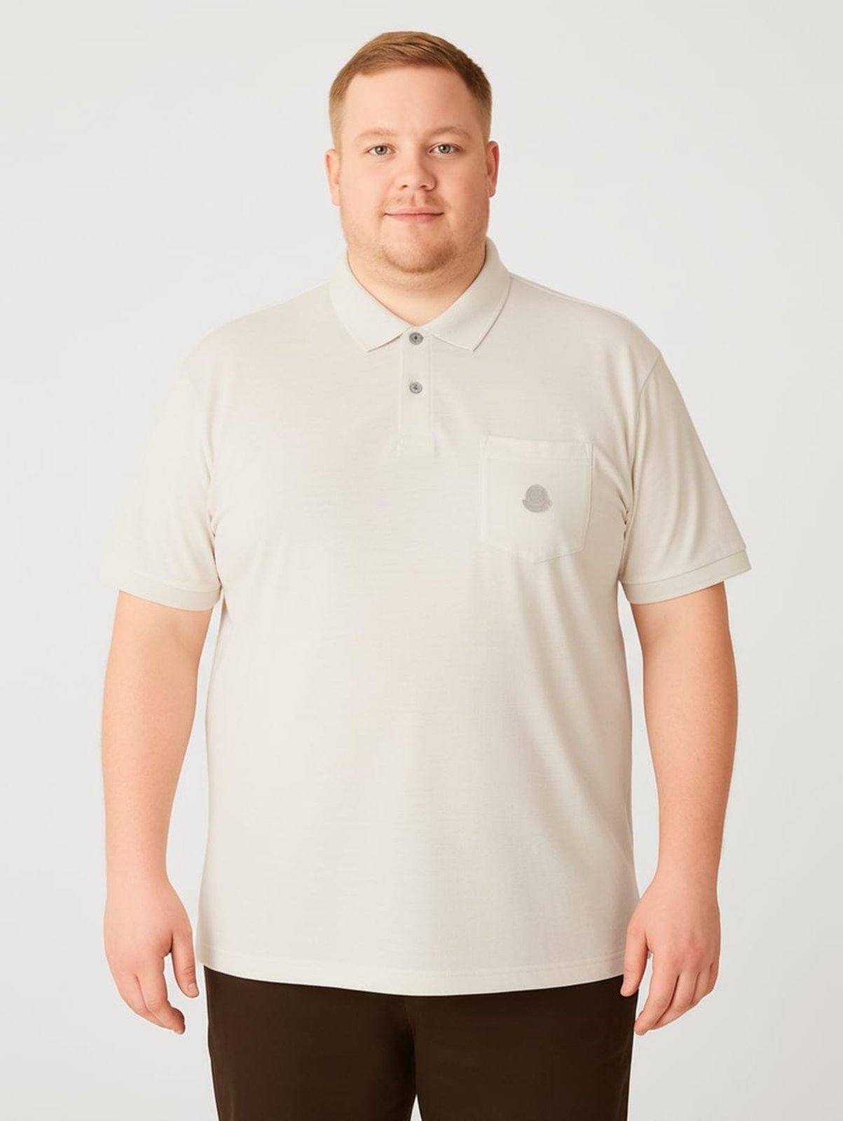 Polo Manga Curta Plus Size Masculina OFF WHITE