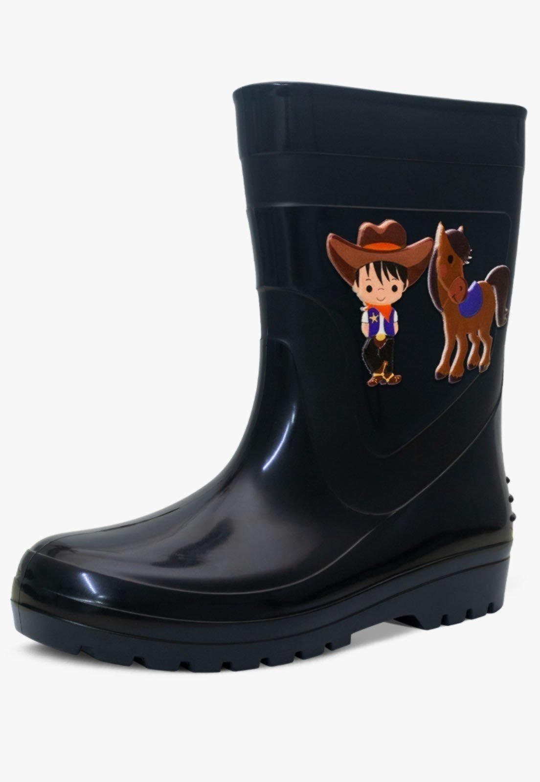 Infantil – Bota Galocha Pópidi Menino Cowboy Preto