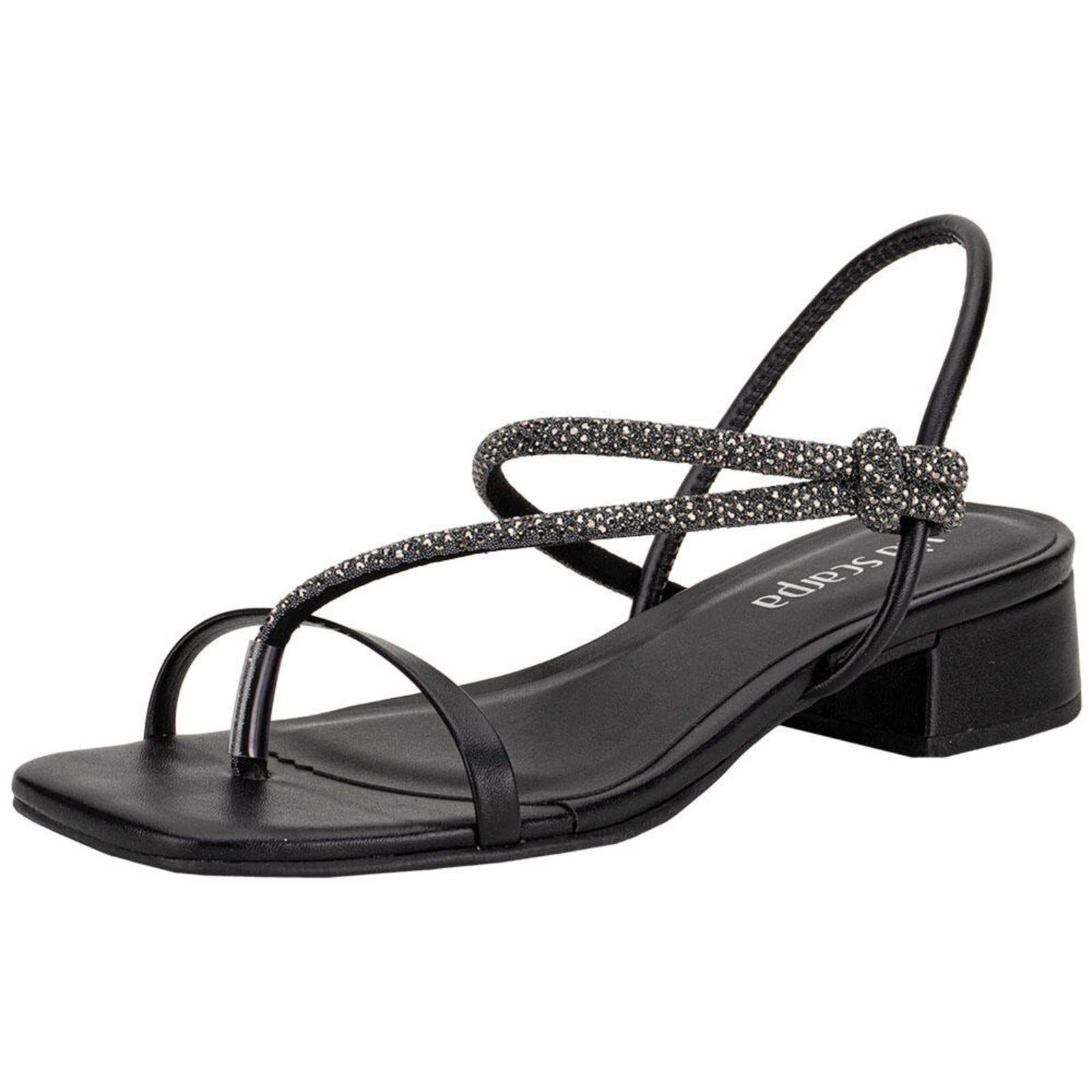 Sandália Feminina Salto Grosso Via Scarpa 177018828 3948828 Preto