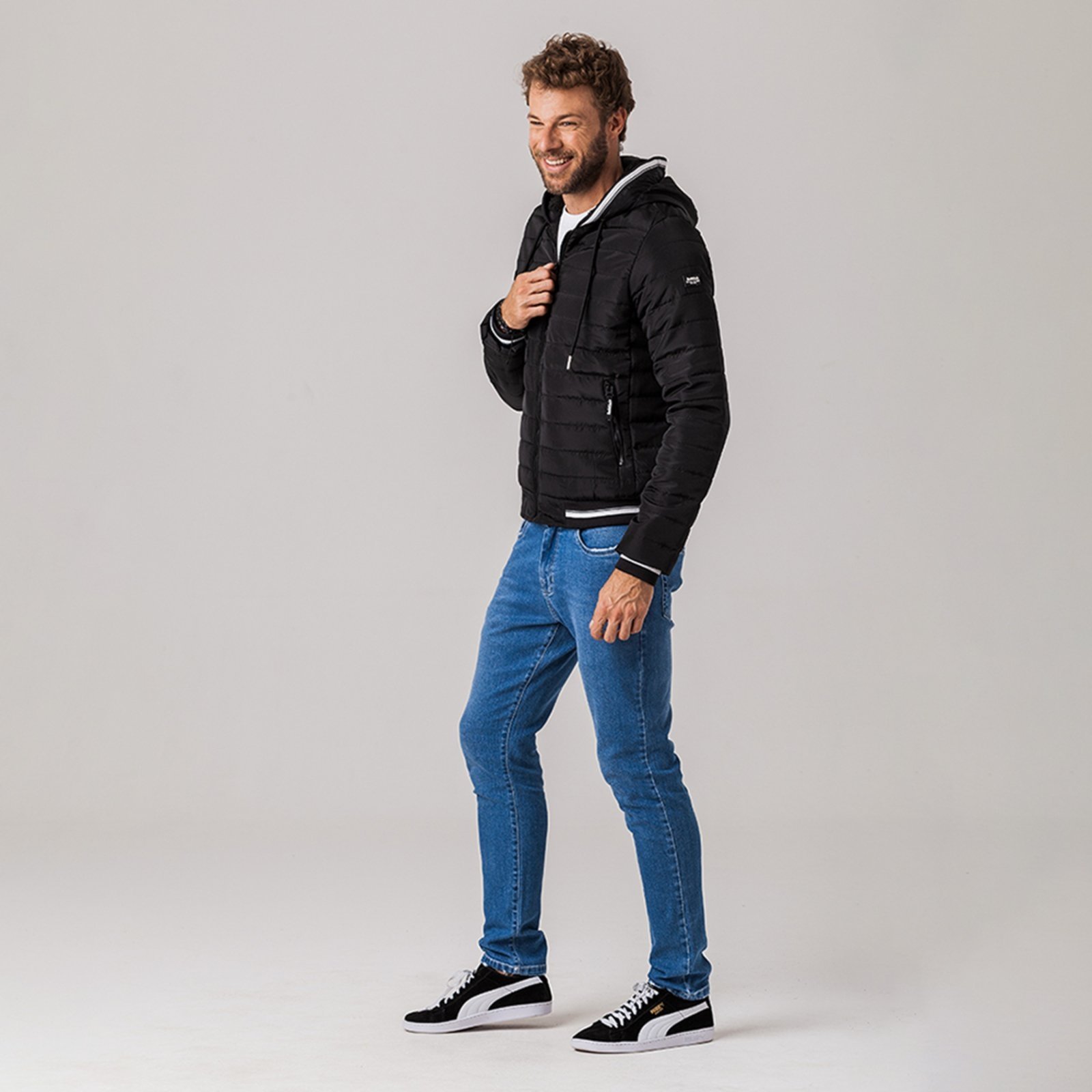 Jaqueta Puffer Masculina Urban Rock e Soda PRETO