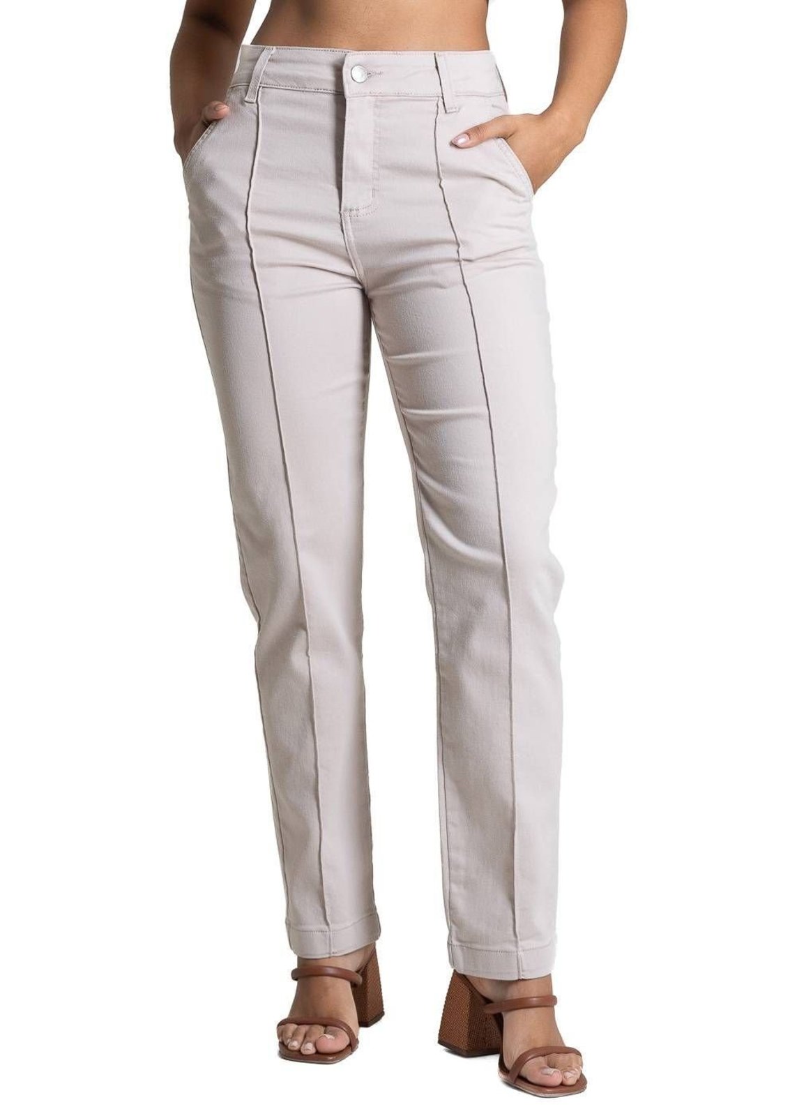 Calça Sarja Sawary Reta - 282705 - Bege - Sawary