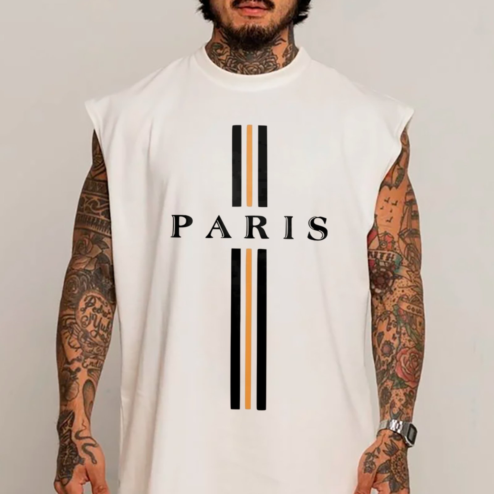 Camiseta Regata Machão Paris France Urban Fashion Street Style Hype Branco