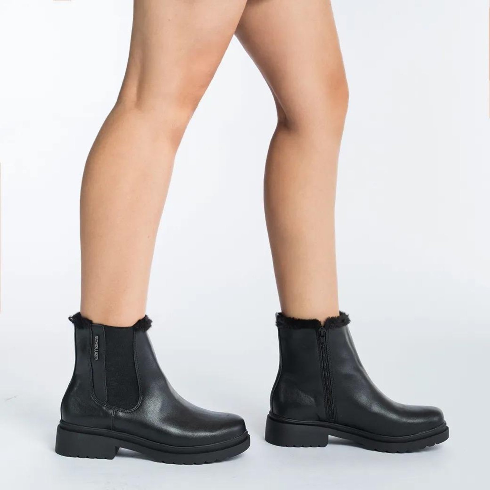 Bota Via Marte Tratorada Casual Feminina Preto