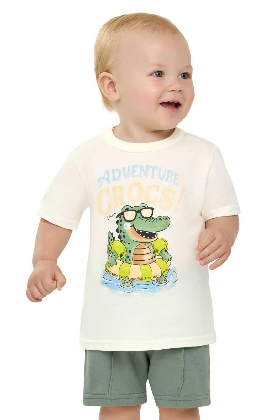 Infantil - Conjunto Menino Adventure Crocodilo Elian Bege