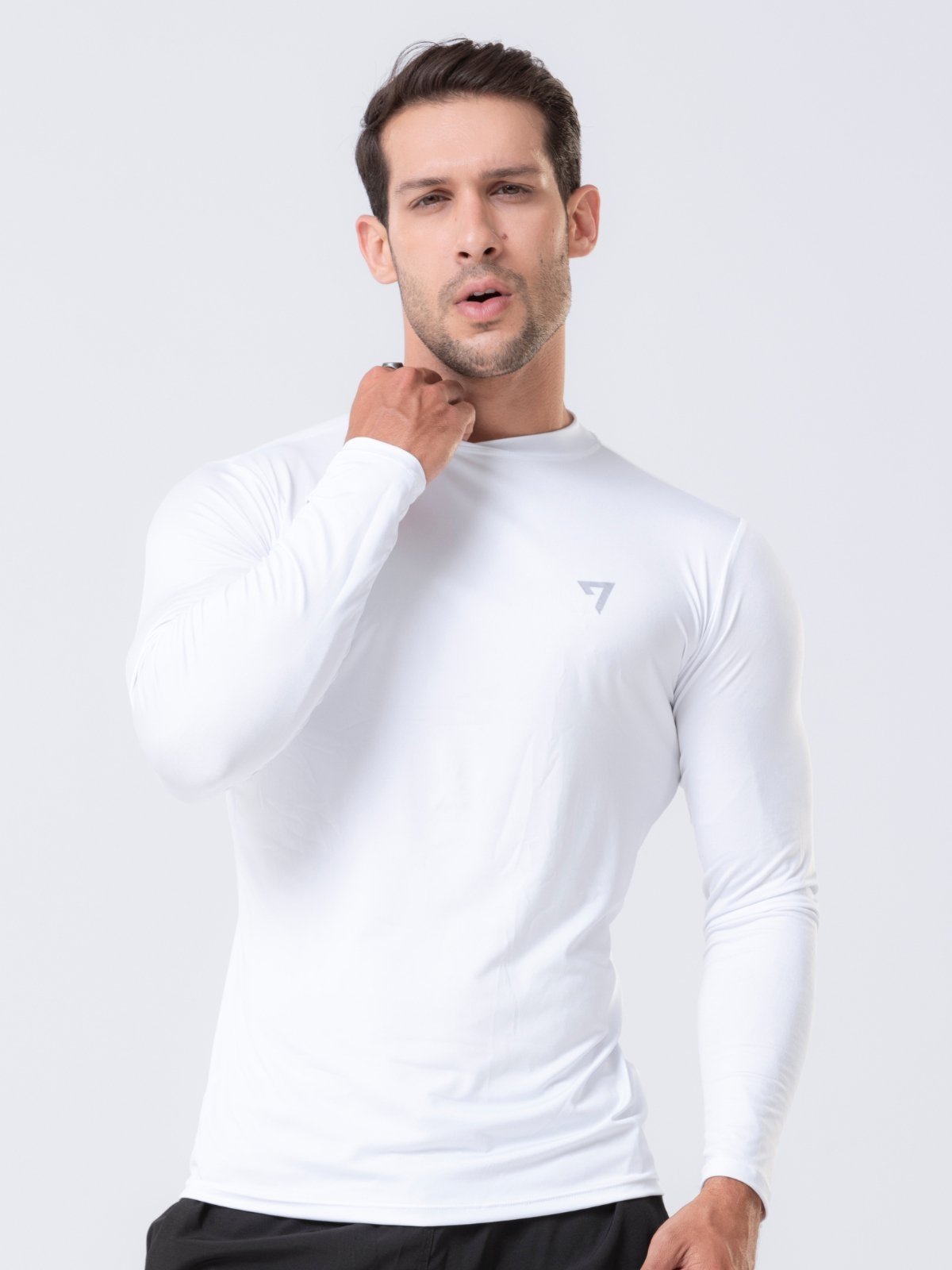 Camisa Termica Maculina Protecao Uv50 Seven line Branco