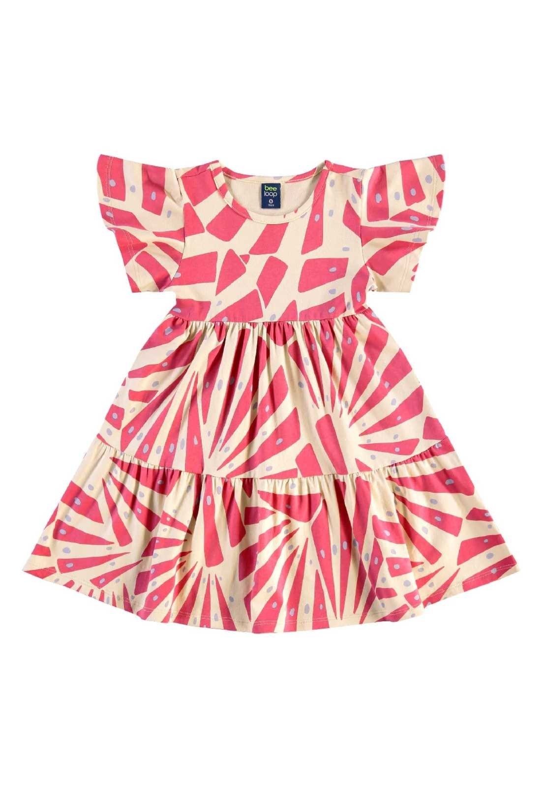 Infantil – Vestido em Cotton Bee Loop Rosa