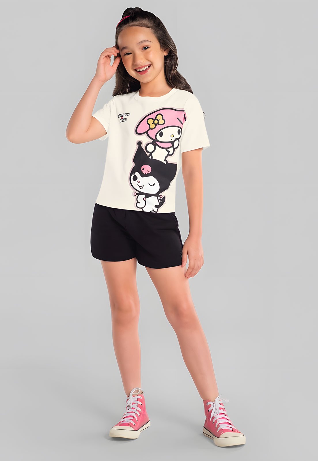 Infantil - Camiseta Brandili My Melody e Kuromi Branca