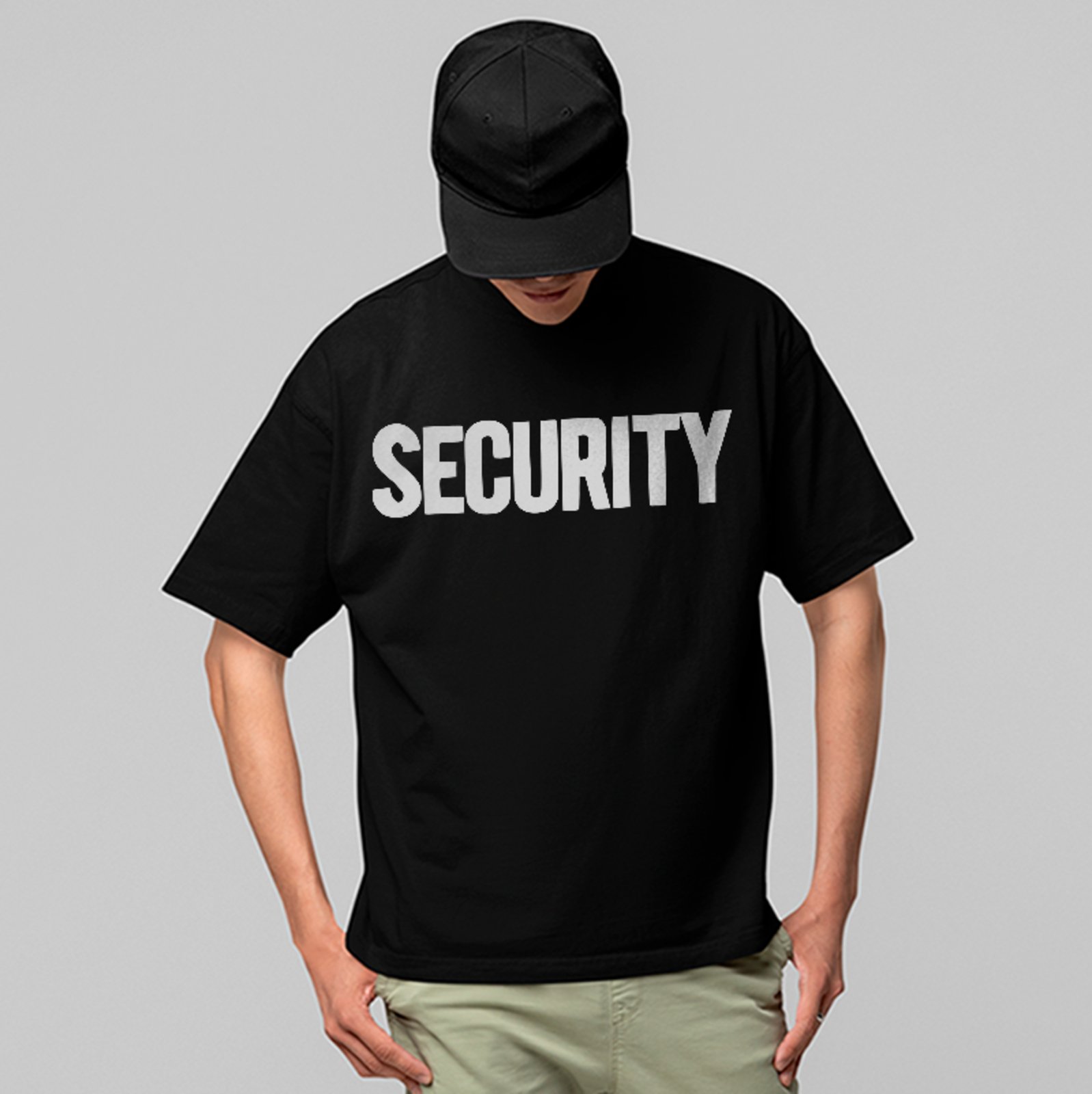 Camiseta Oversized Security Uniforme Casual Unissex Preto