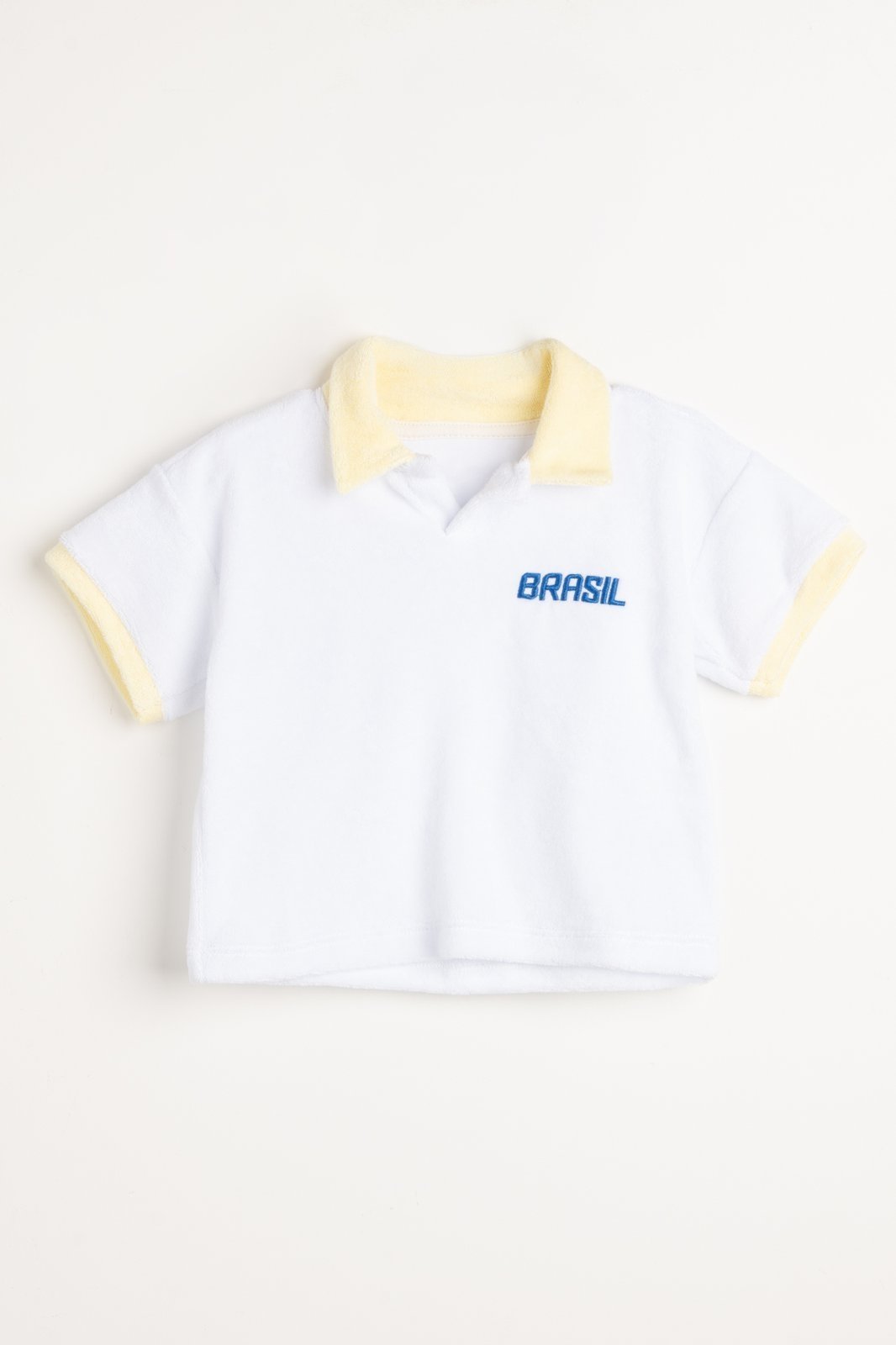 Infantil - Camiseta Oversized Bordada Brasil BRANCA