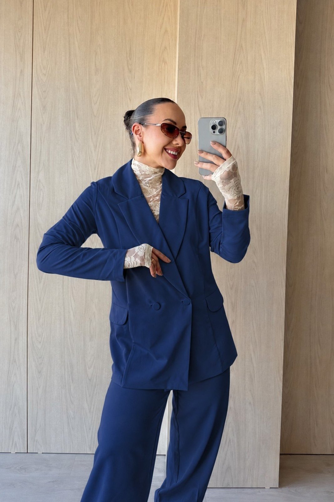 Blazer Vanibele Alfaiataria Ravello Com Lapela Marinho