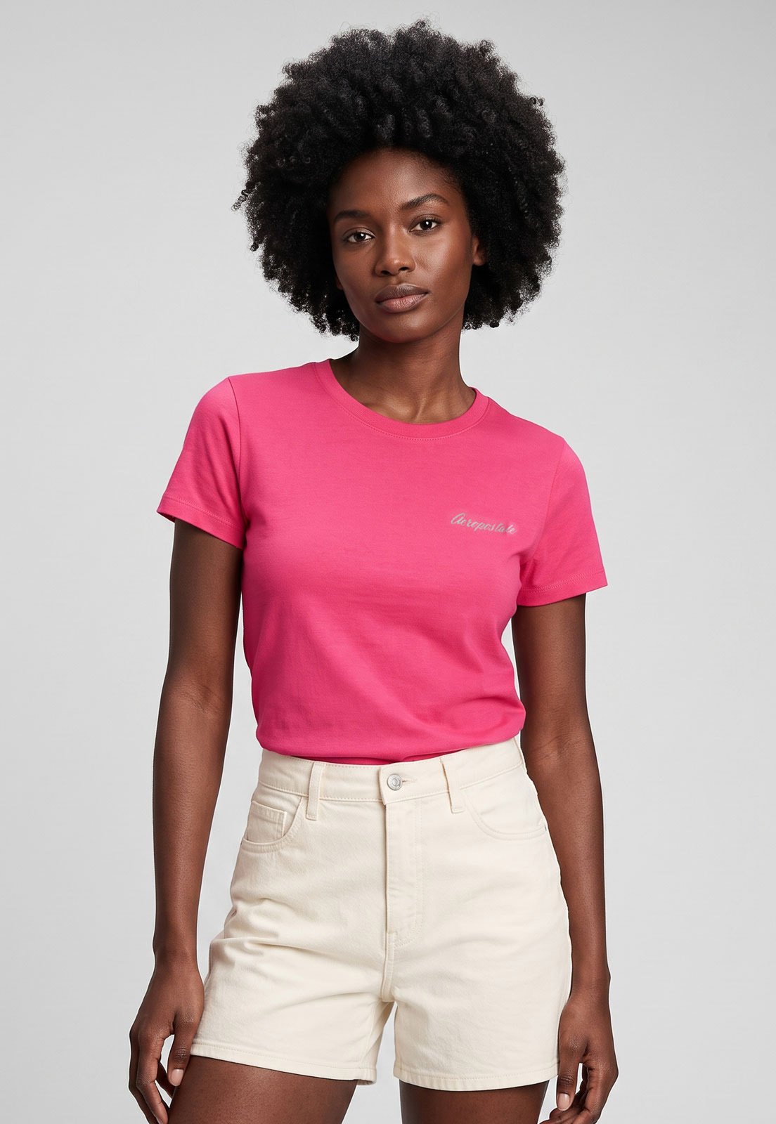 Camiseta Feminina Aeropostale Logo Rosa