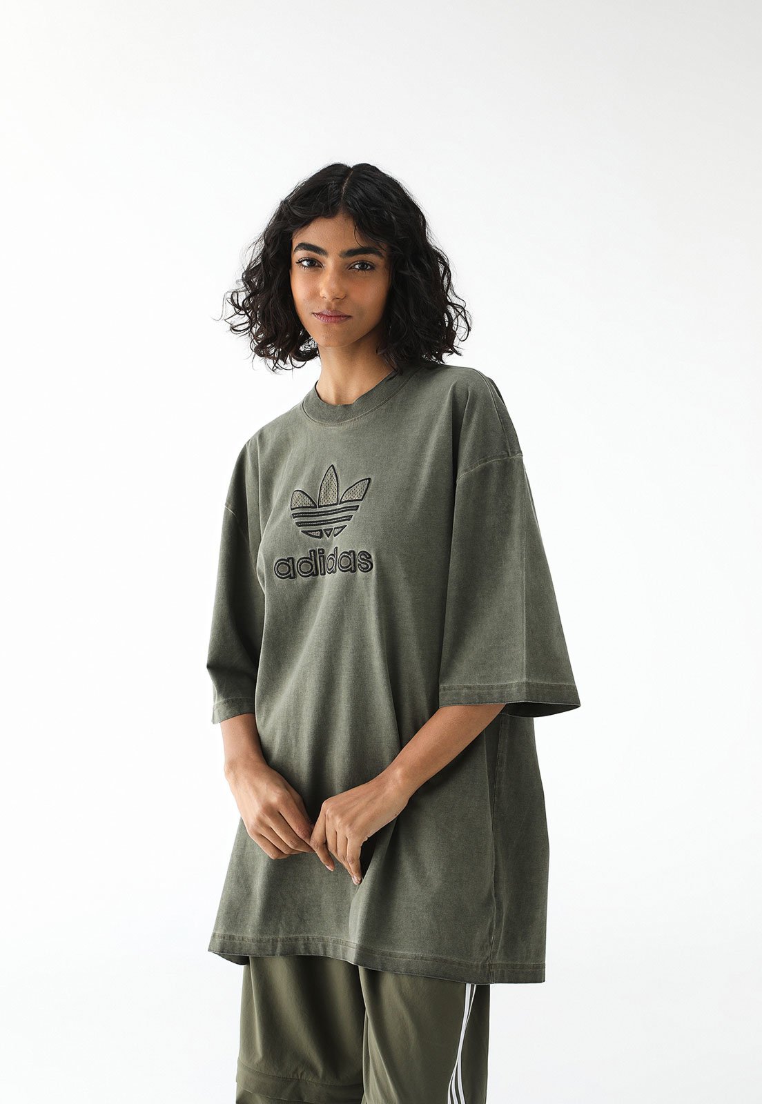 Camiseta adidas Originals Oversized Trefoil Verde