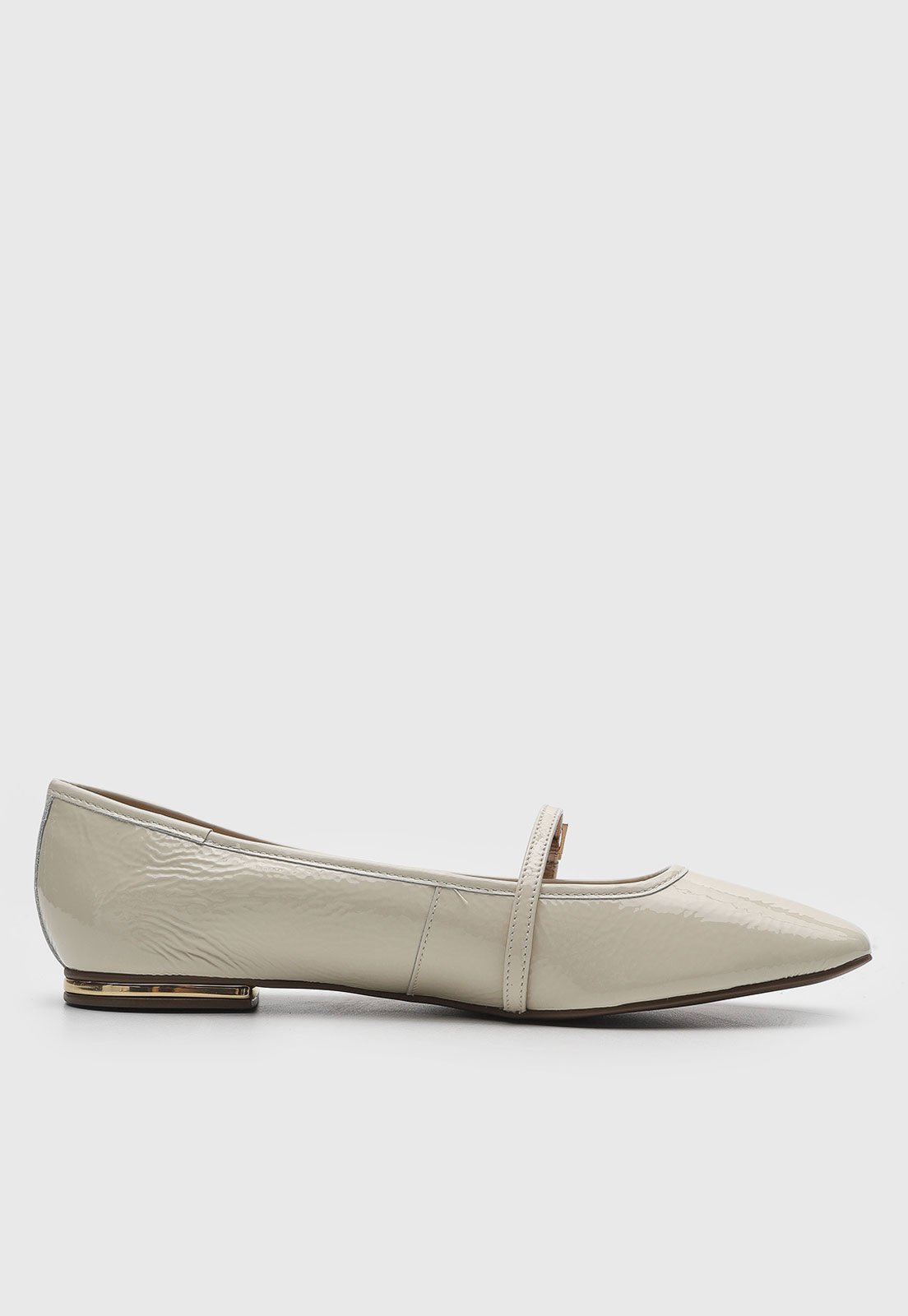 Vista 3 Sapatilha Feminina Jorge Bischoff Mary Jane Verniz Off-White off-white white Jorge Bischoff off-white white
