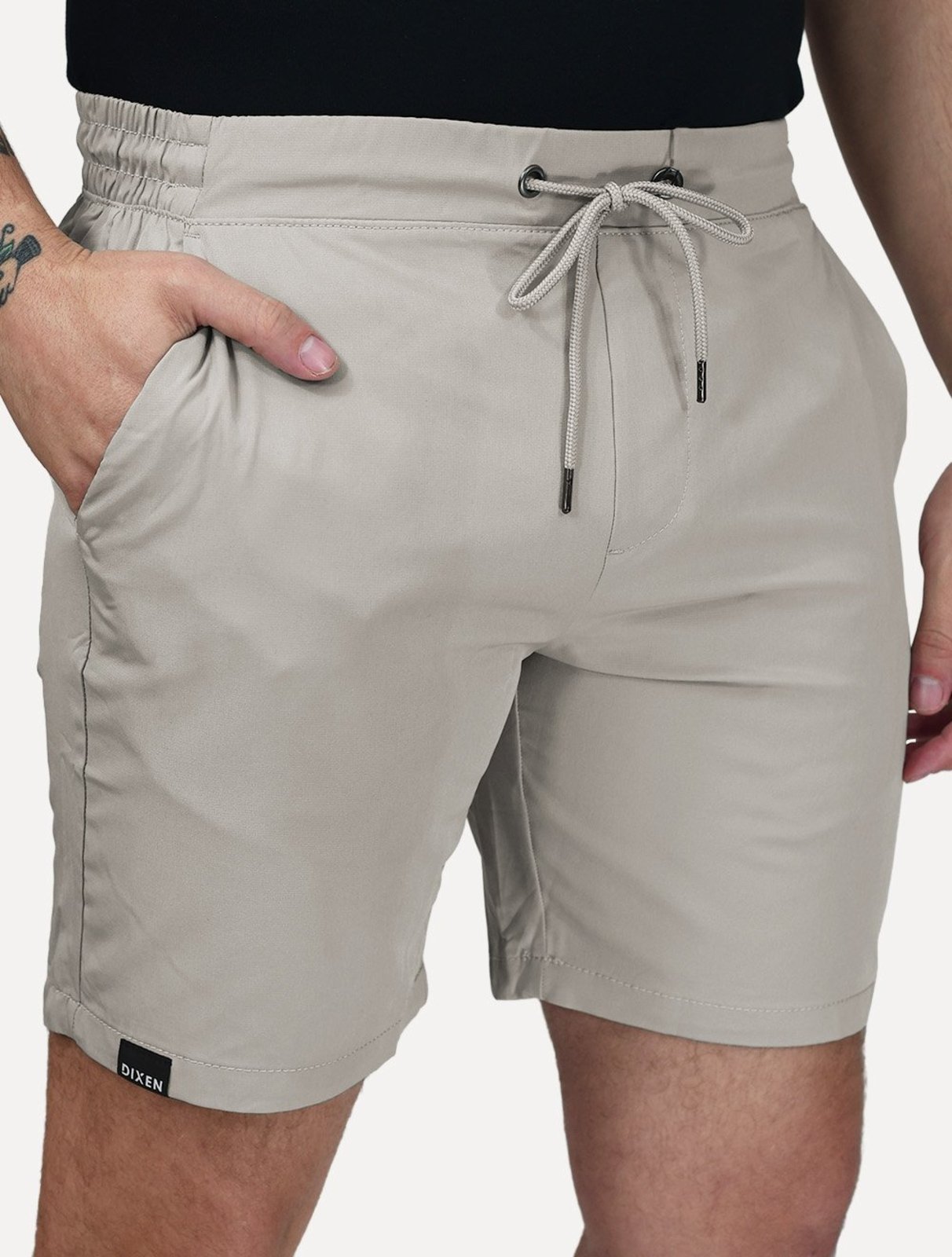 Shorts Dixen Maculino Tactel Meio Elástico Cinza
