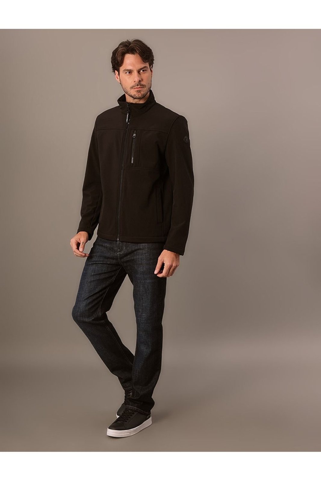 Jaqueta Calvin Klein Basic Flat Fleece - Preto Calvin Klein Jeans