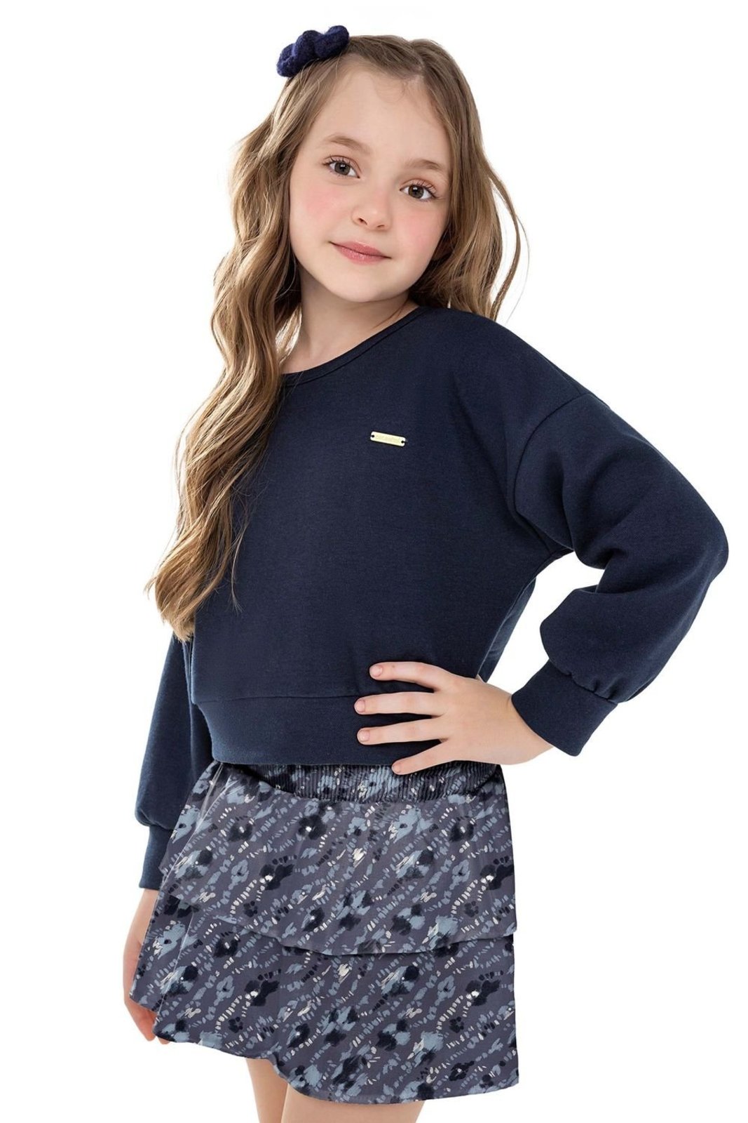 Infantil - Conjunto Menina Floral Abstrato Colorittá Azul