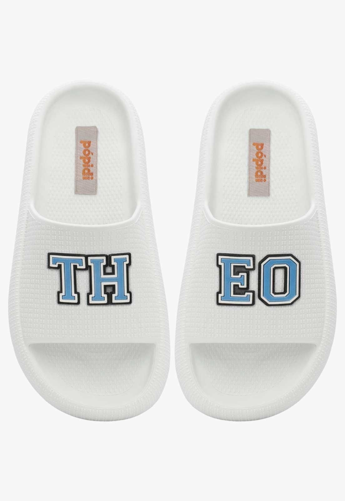Infantil - Chinelo Pópidi Personalizado THEO Estilo Nuvem Branco