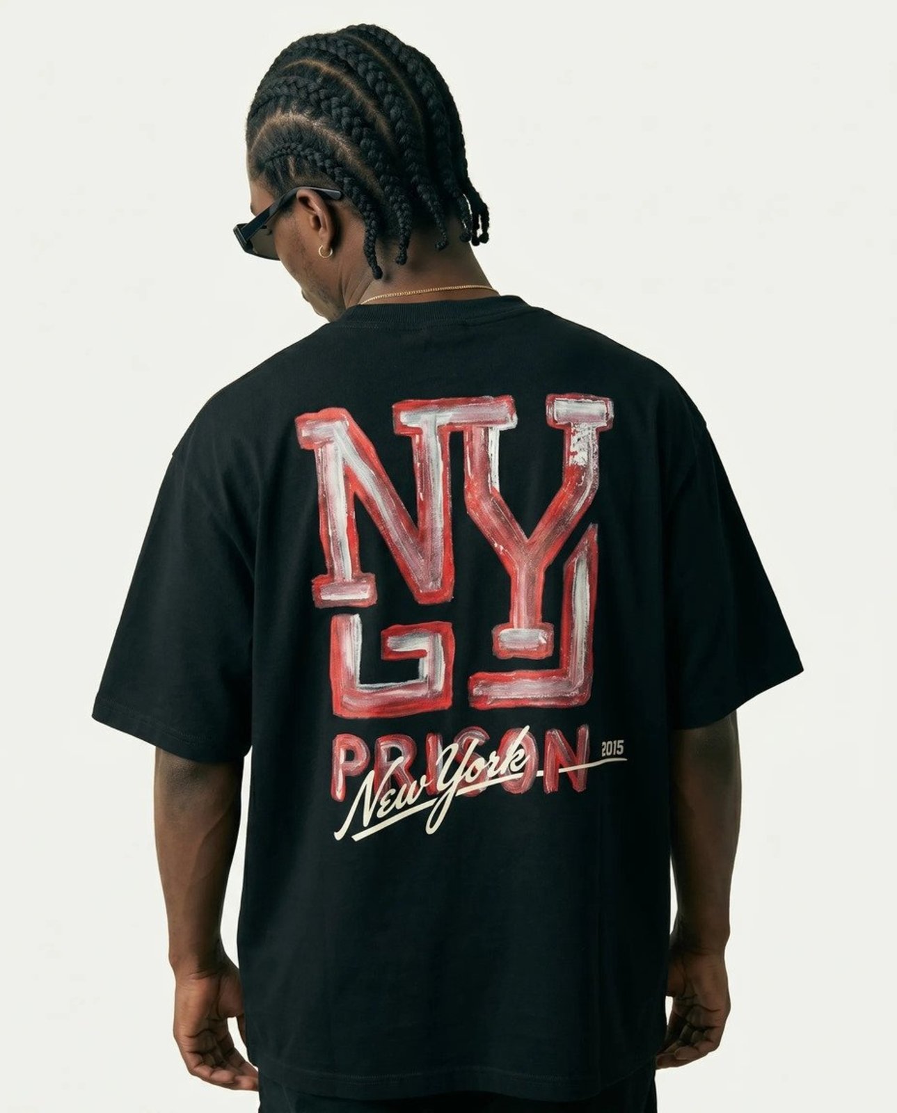 Camiseta Oversized Grafite NY Preta Preto