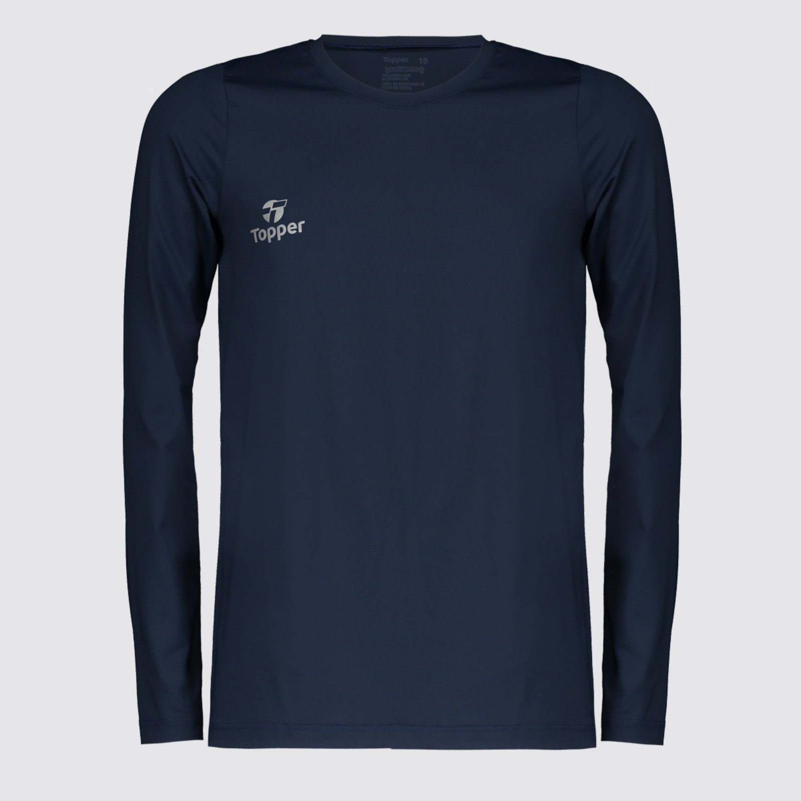 Camiseta Térmica Topper Classic UV50 Manga Longa Juvenil Marinho