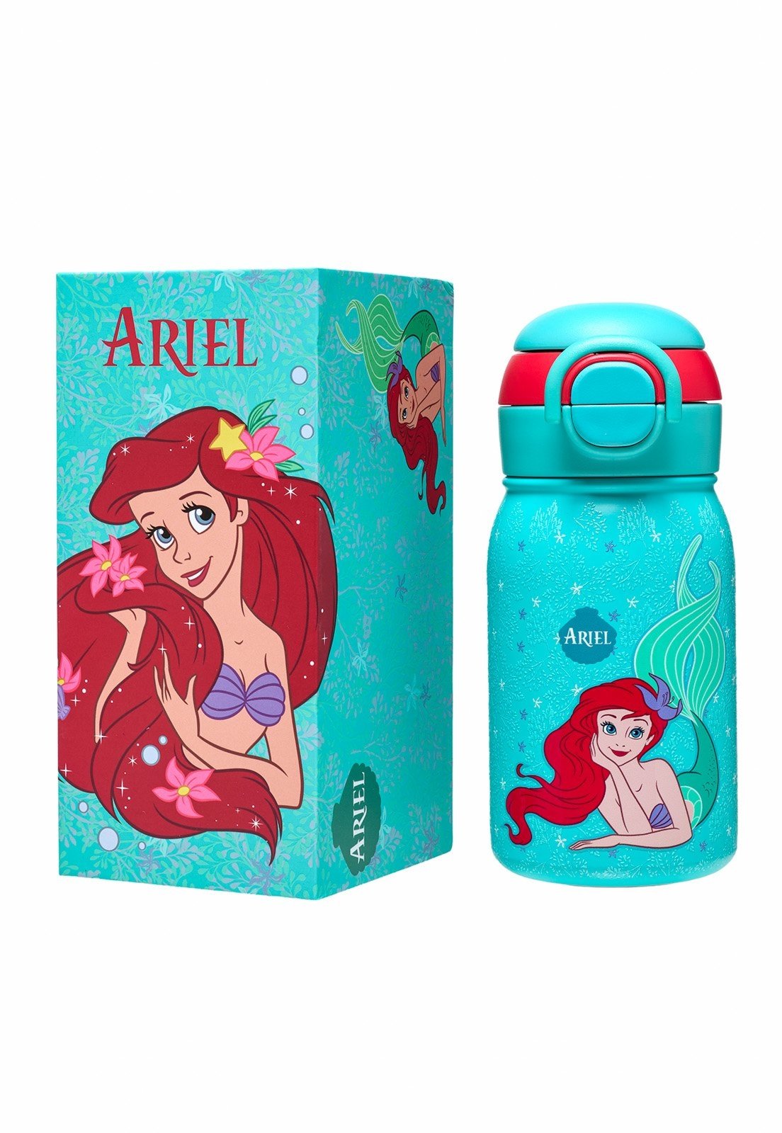 Infantil - Garrafa Disney Ariel Térmica Aço Inox Bocal Duplo 500ML