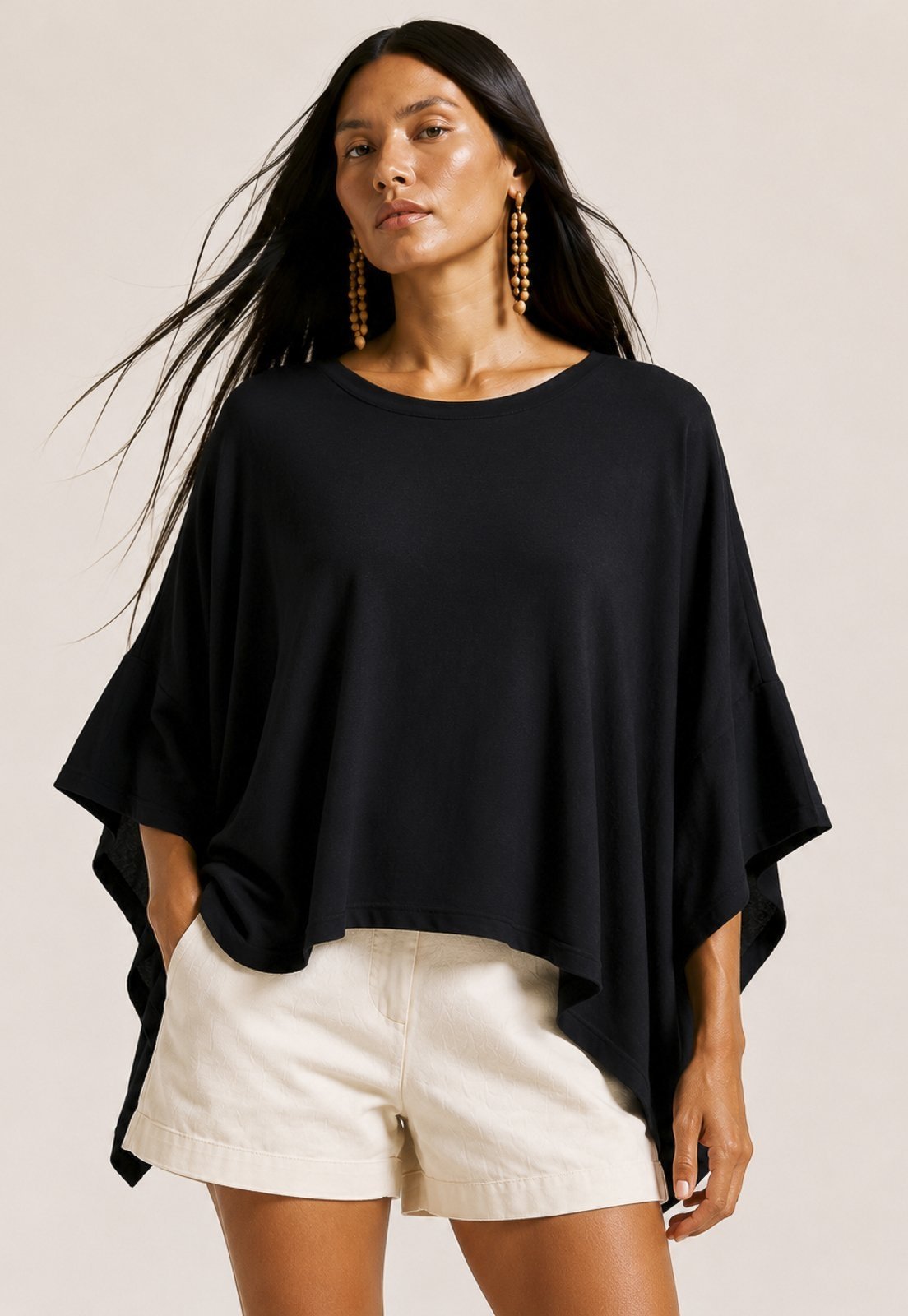 Blusa Amazonia Vital Asa Delta de Malha Tupã Preta