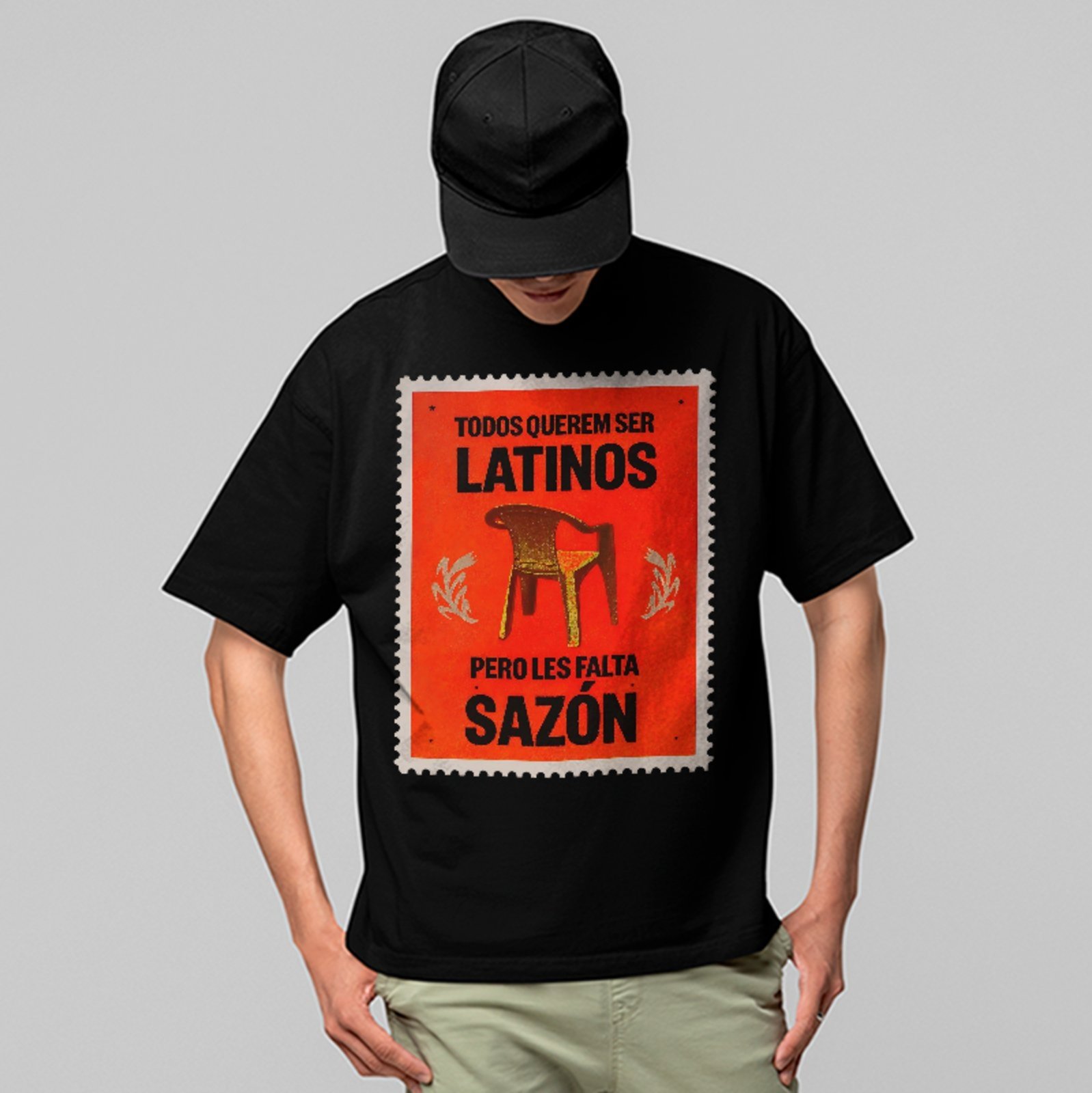 Camiseta Oversized Bad Bunny El Apagón Fuego Latino Super Bowl Viral Unissex Preto