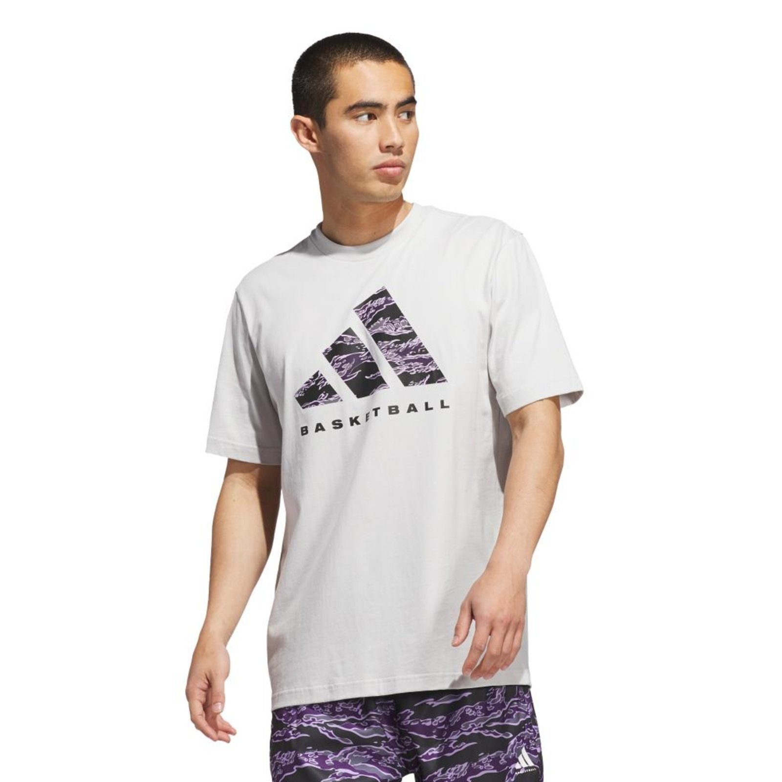 camiseta estampada de basquete adidas adidas Performance Cinza