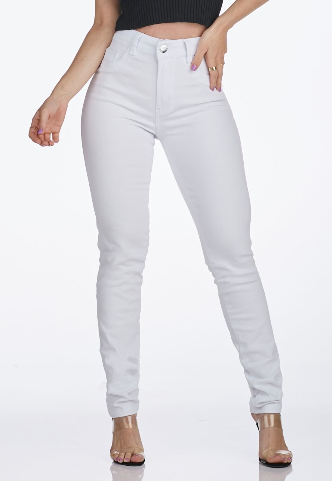 Calça Jeans HNO Jeans Skinny Cintura Alta Branca