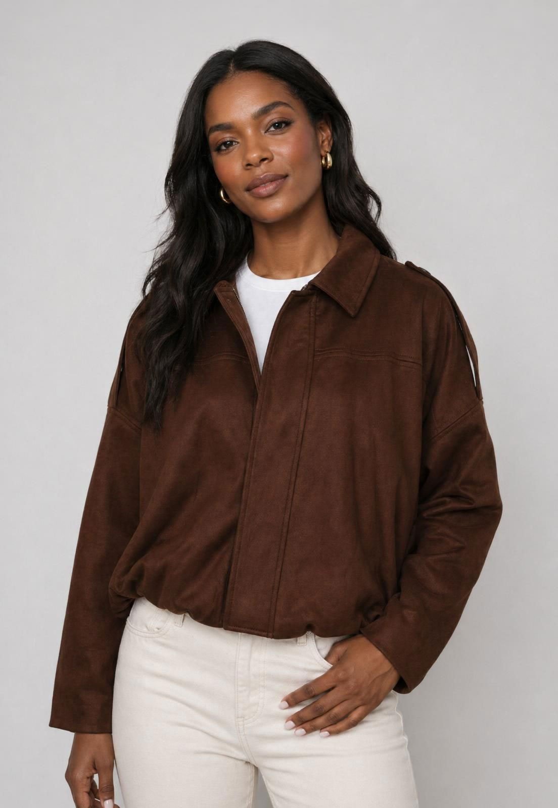 Jaqueta Facinelli Suede Marrom