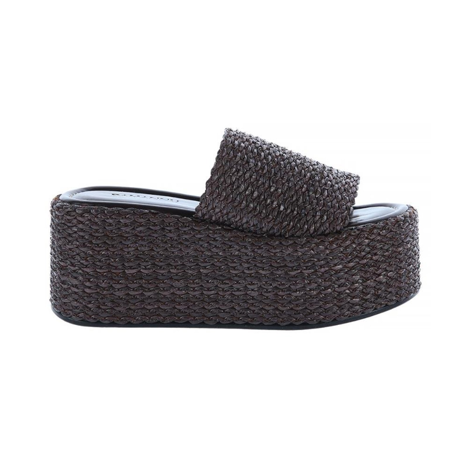 Aurora - Tamanco Plataforma Feminino Ráfia Marrom Café Damannu Marrom