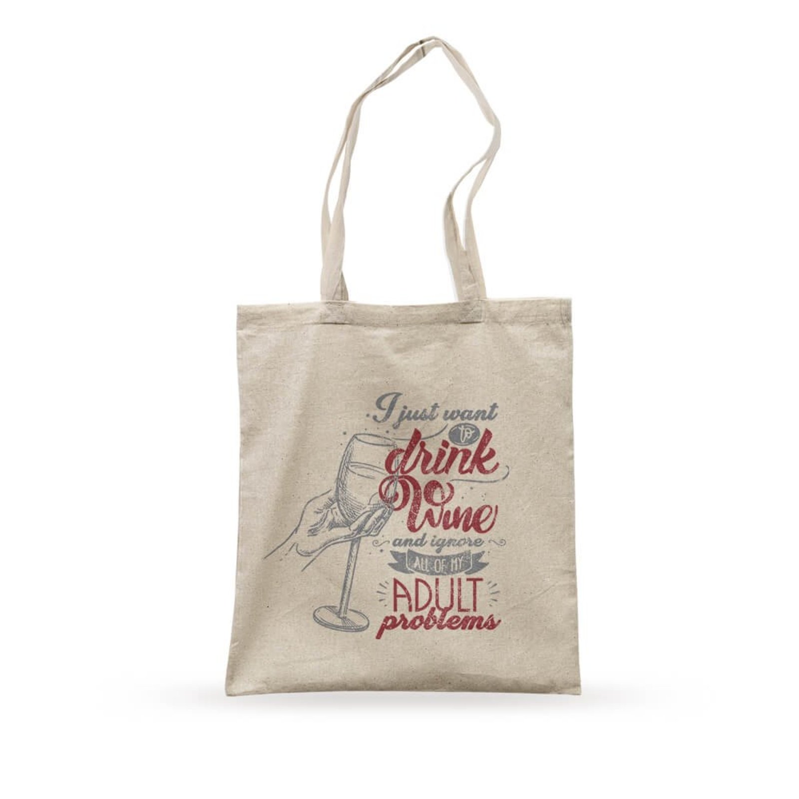 Ecobag Just Drink Wine - Bege - Casual - Studio Geek