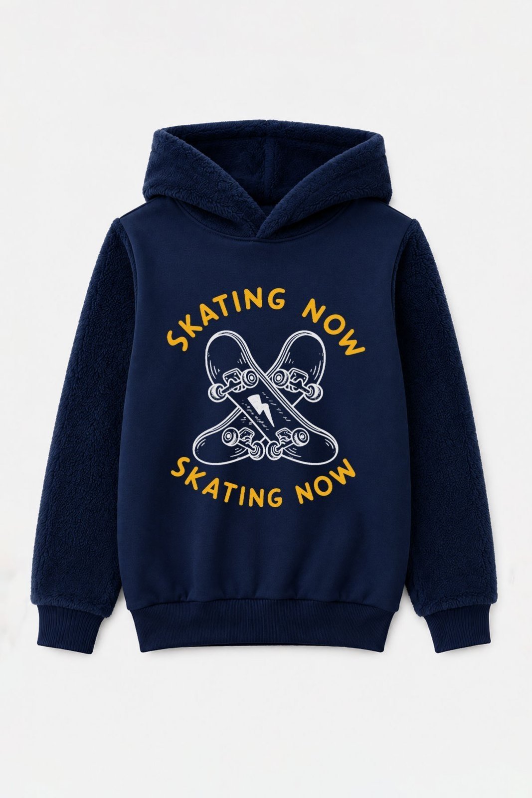 Infantil - Blusao Moletom Peluciado com Manga e Capuz Plush Skating