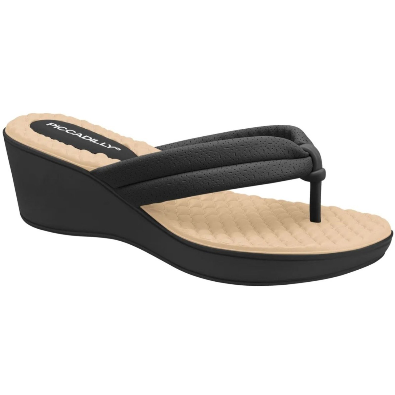 Tamanco Piccadilly Cecilia Anabela Médio 540364 Picadilly Preto