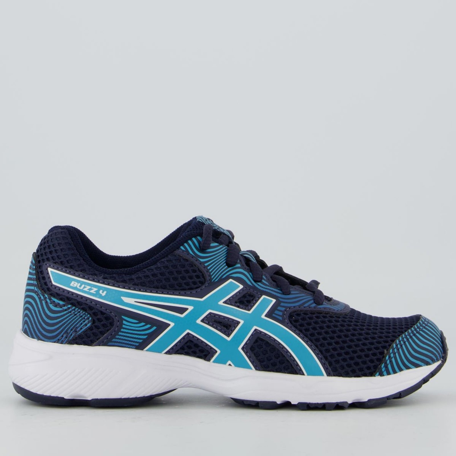 Tênis Asics Buzz 4 Juvenil Azul e Branco