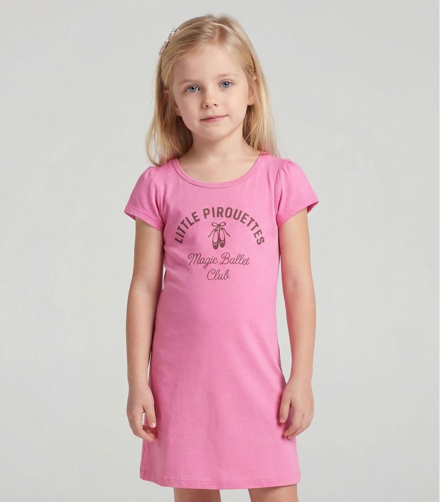 Infantil - Vestido Manga Curta Estampado Select Rosa