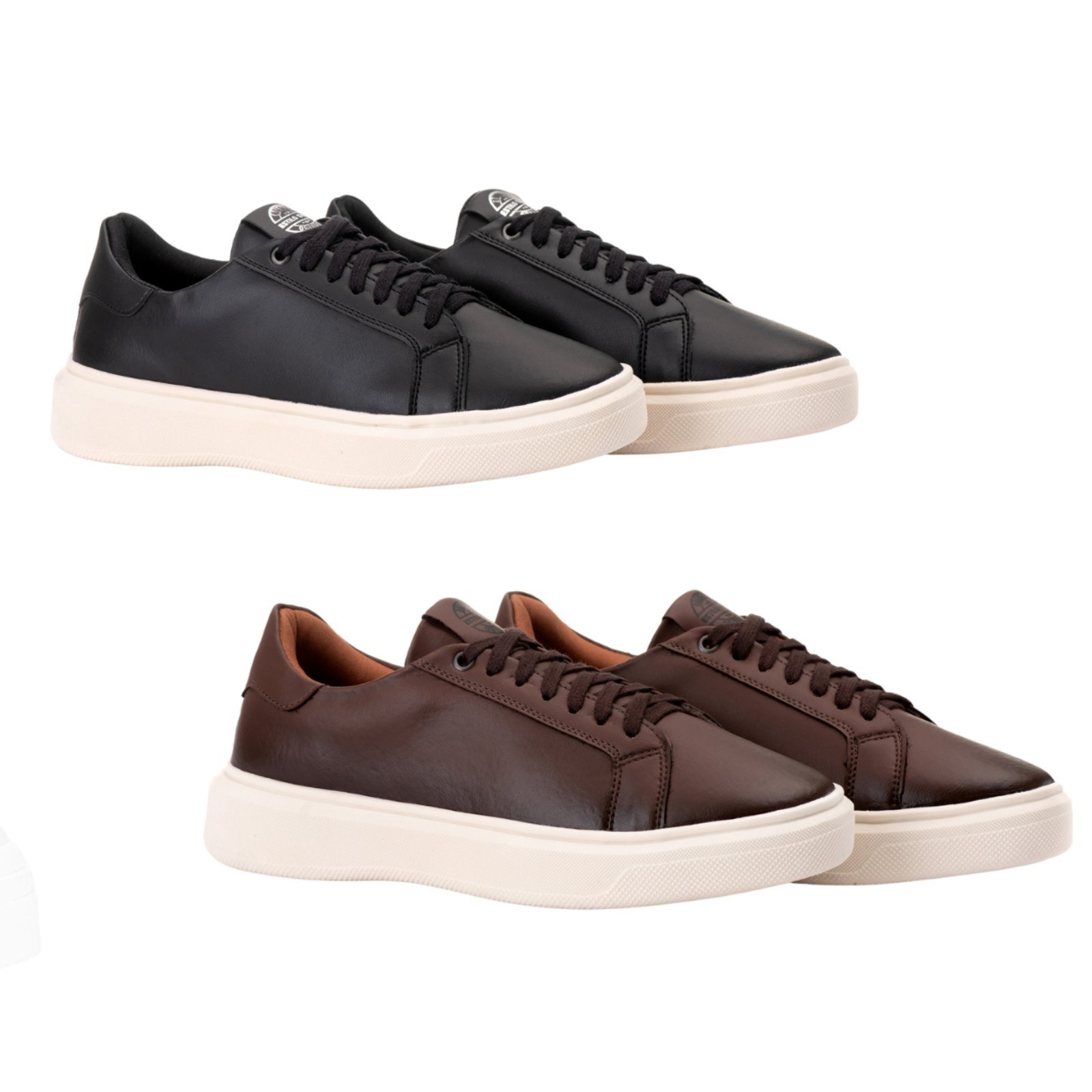 Kit 2 Sapatenis Tenis Casual Masculino Preto+Marrom Original Adulto Estilo Shoes