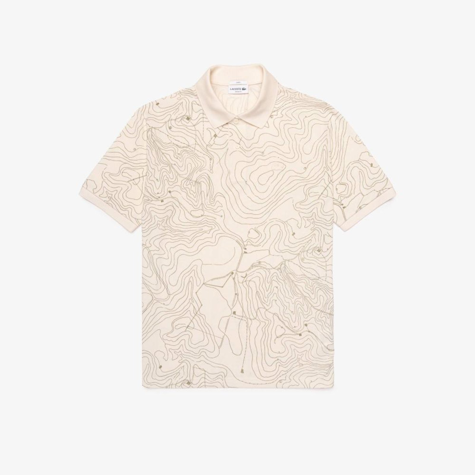 Polo Masculina de Piqué Estampado em Modelagem Solta Branco