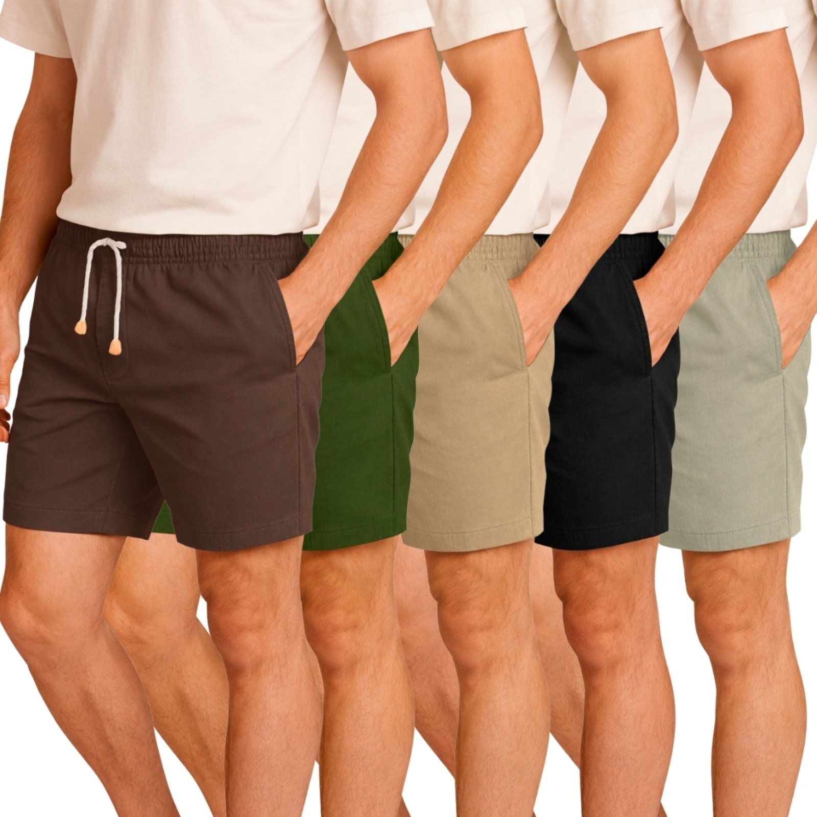 Kit 5 Shorts Linho Premium Bermuda Masculina Moda Praia Luxo