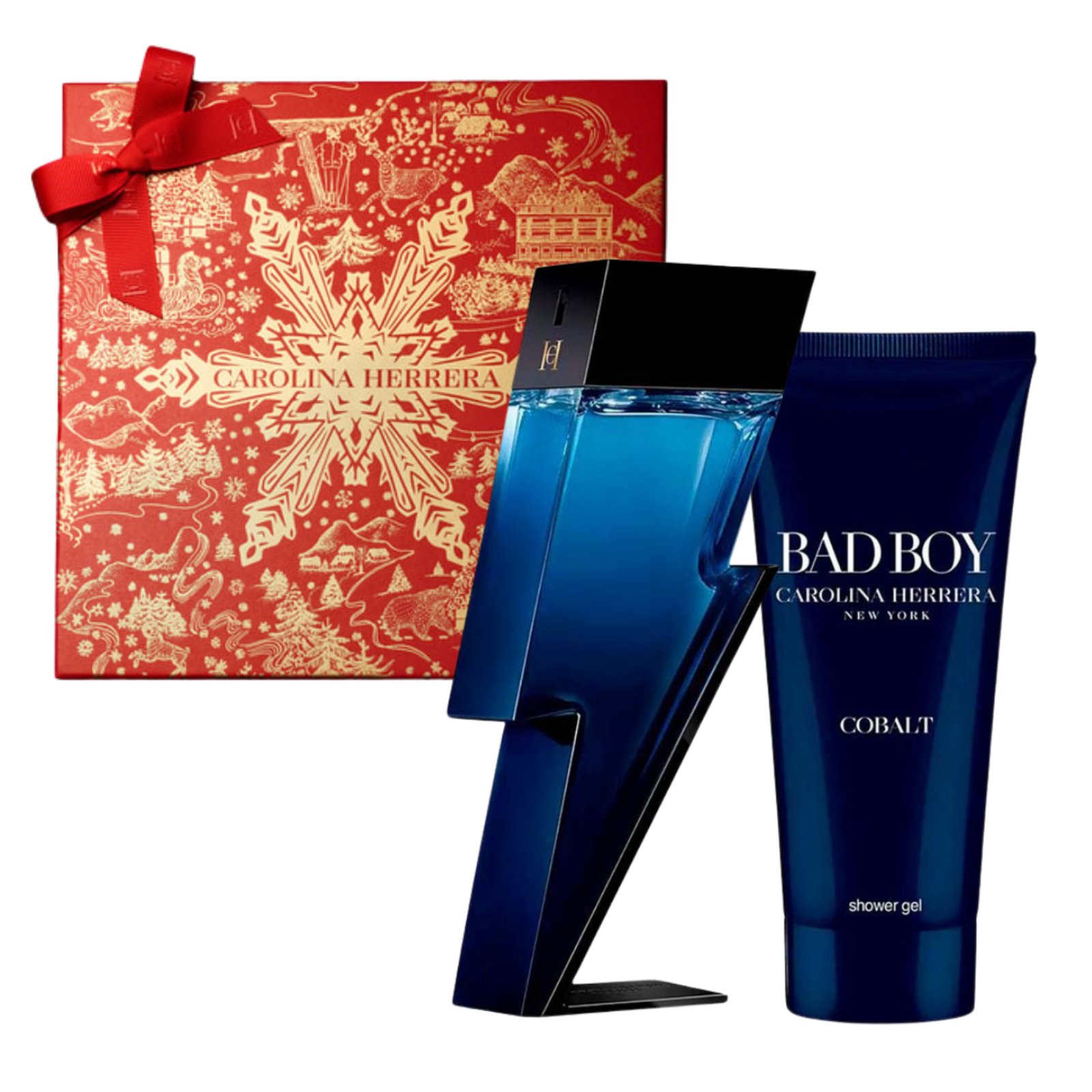Kit Perfume Masculino Bad Boy Cobalt de Carolina Herrera Eau de Parfum 100ml e Shower Gel 100ml