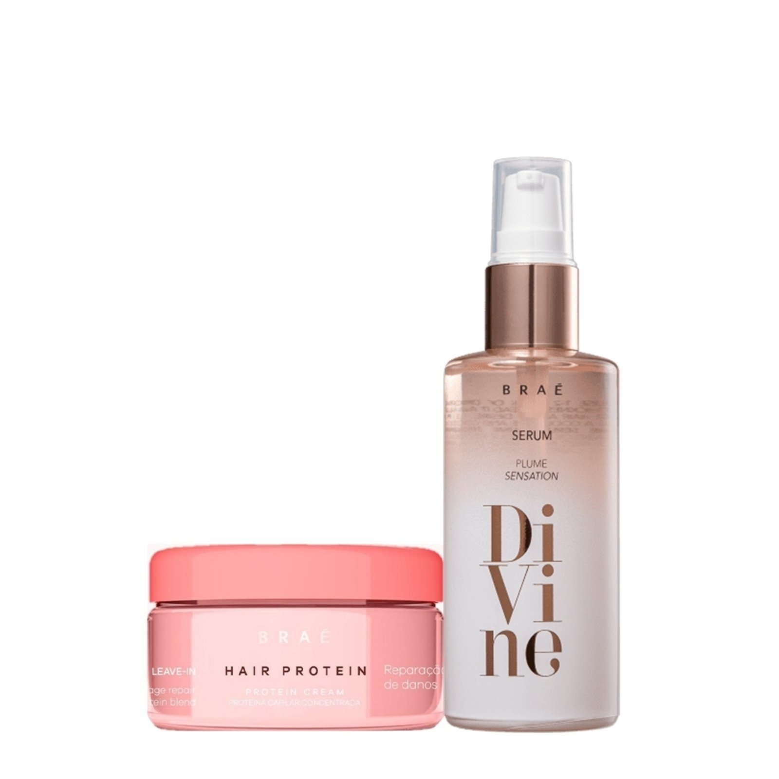 Kit Braé Hair Proteín e Divine Plume Sérum Capilar (2 produtos)