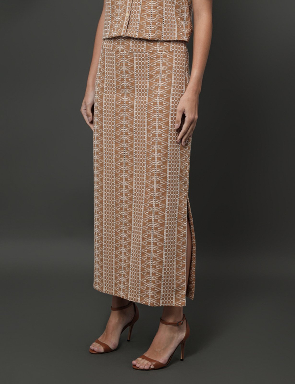 Saia Midi de Laise Calvin Klein – Caqui Medio Calvin Klein Jeans