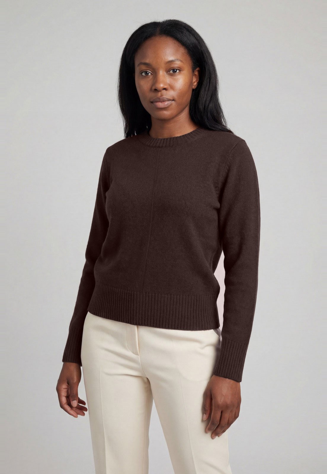 Suéter Feminino Facinelli Gola Careca Marrom