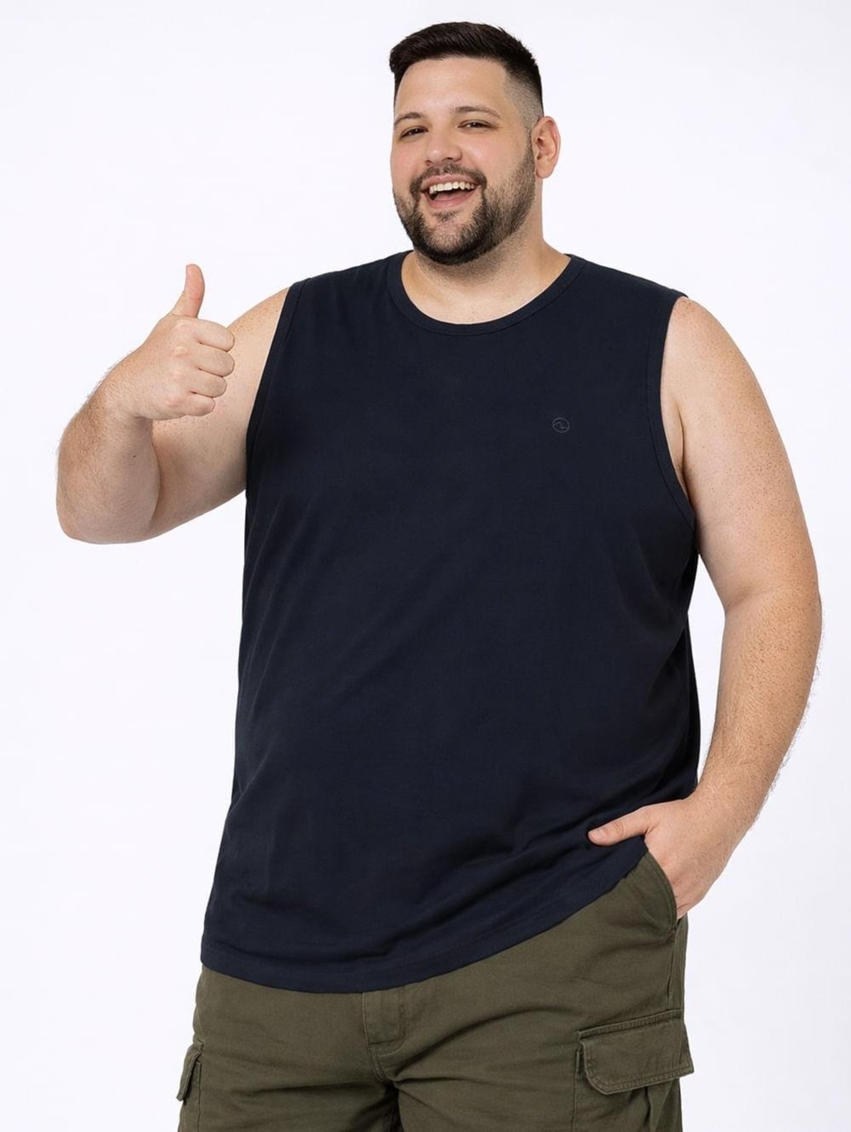 Camiseta Regata Plus Size Masculina MARINHO