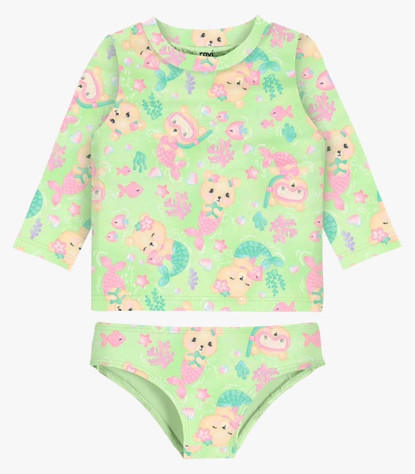 Conjunto Bíquini Camiseta e Calcinha Rovi Verde