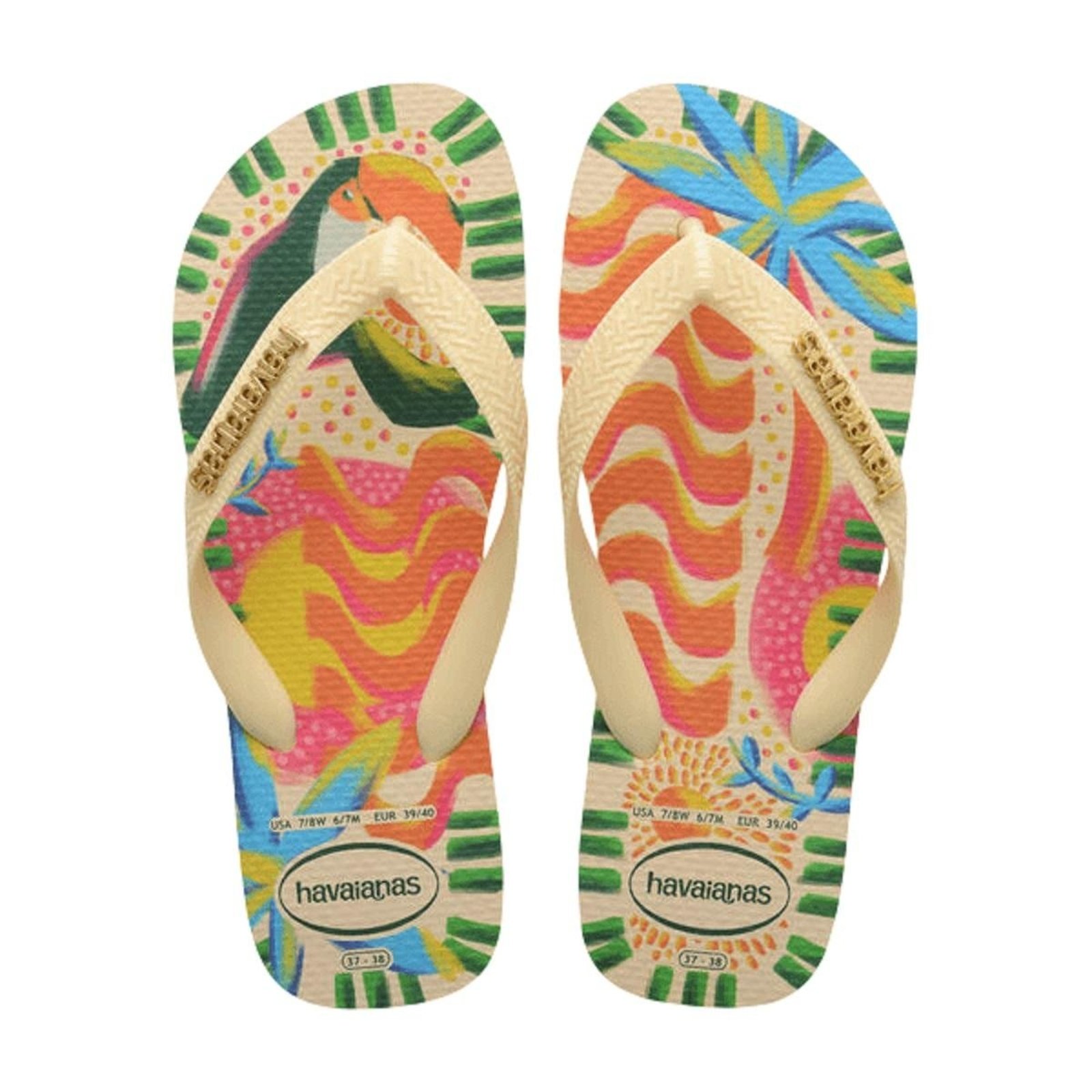 Chinelo Feminino Havaianas Top Farm Bossa Bege