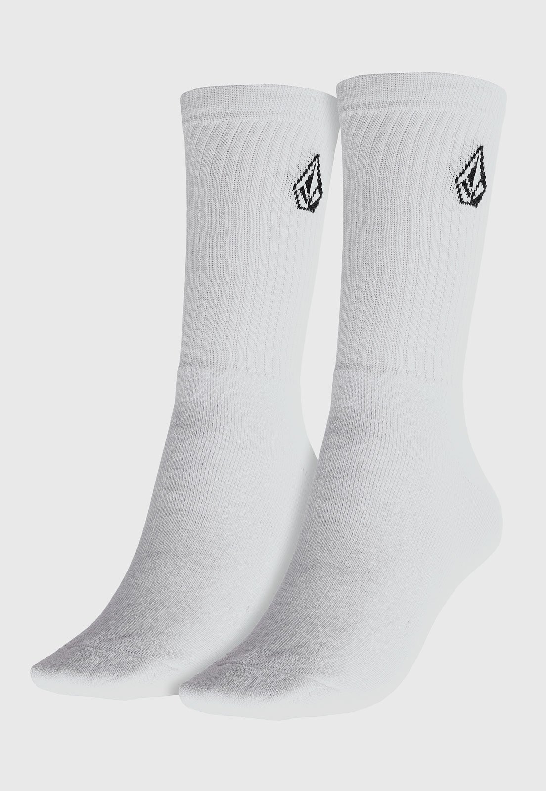 Vista 2 Meia Unissex Volcom Full Stone Cano Médio Branca branco Volcom branco