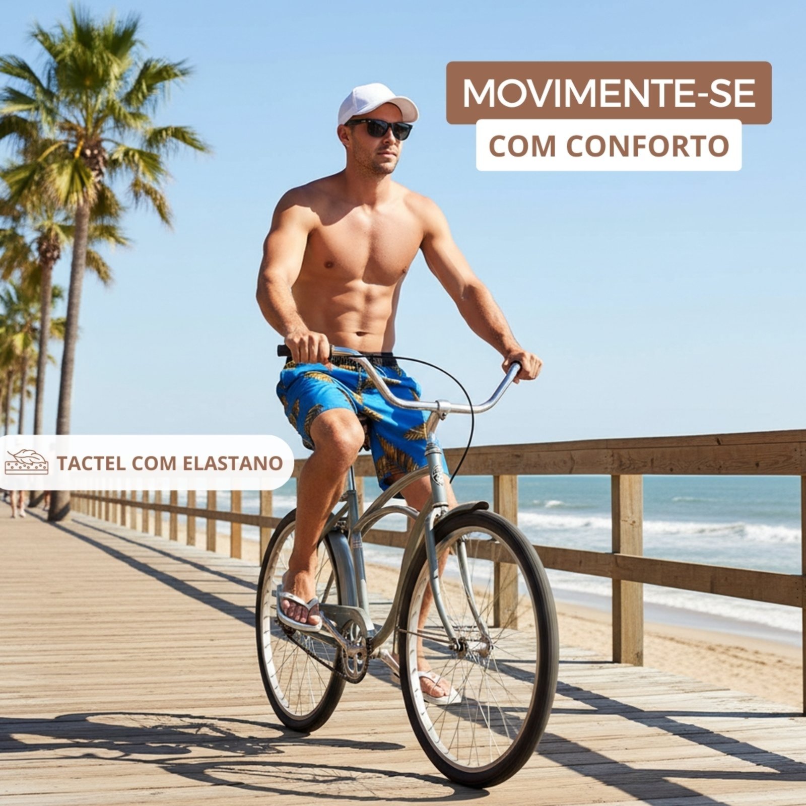 Bermuda Estampada KS Tactel Elastano Short Praia Verão Mauricinho