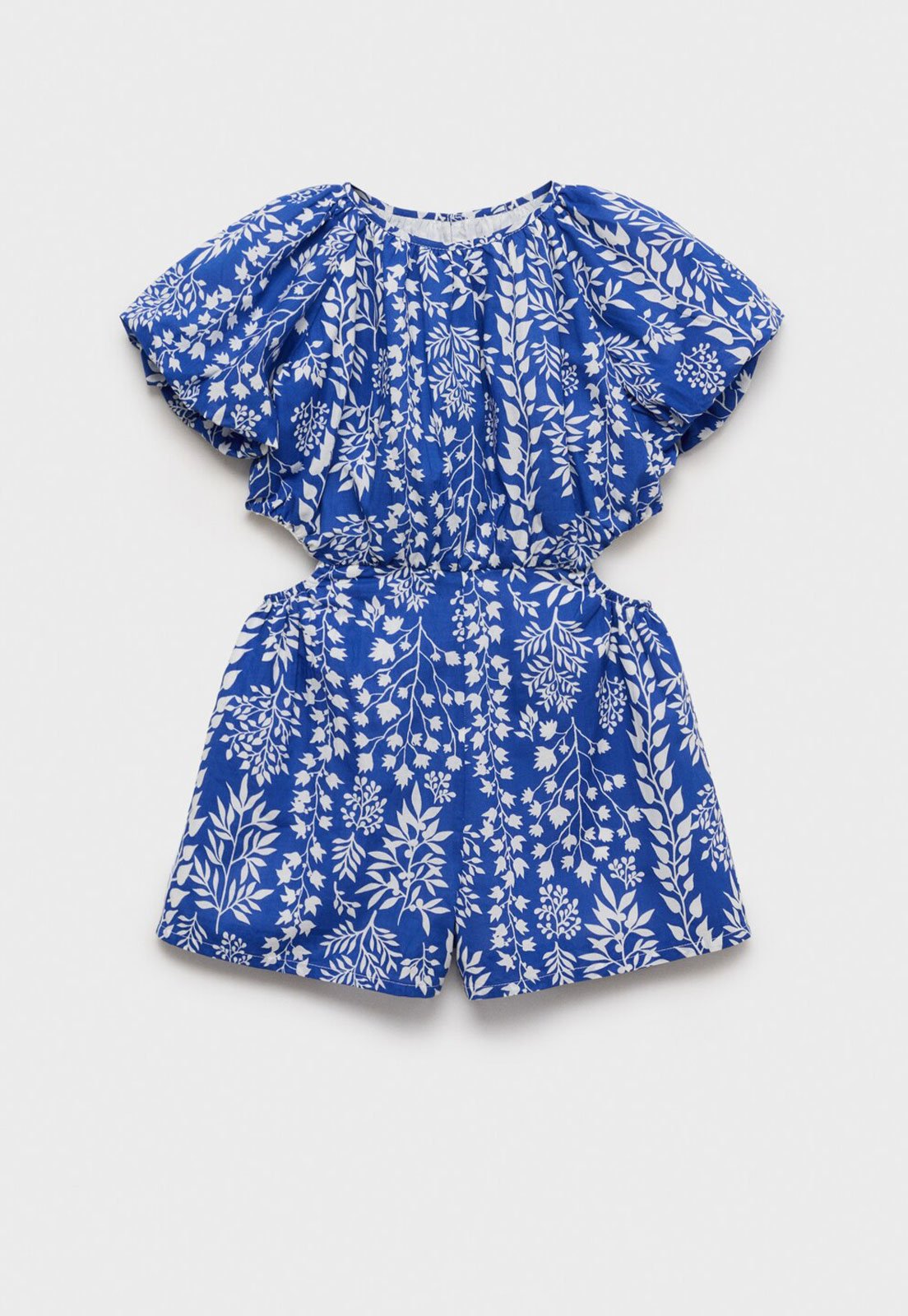 Infantil – Macacão Curto Mango Estampa Floral Azul
