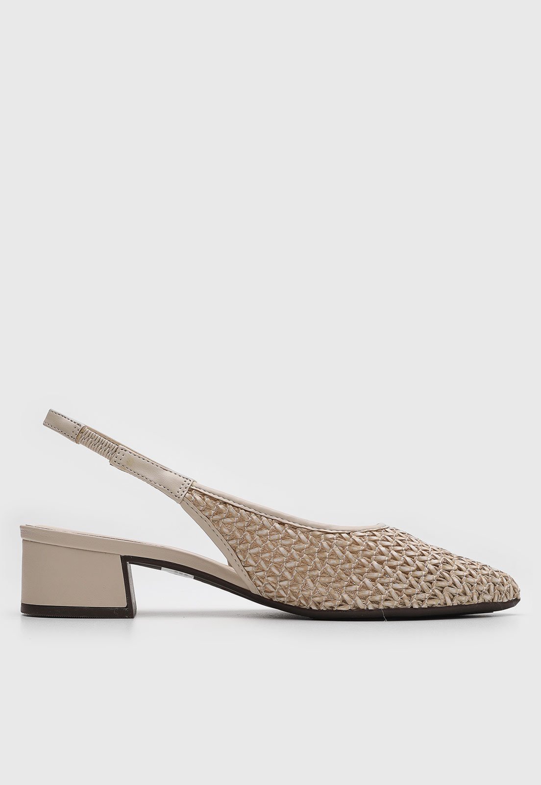 Vista 3 Scarpin Feminino Anacapri Texturizado bege Anacapri bege